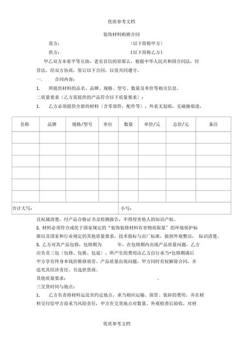 简易装修材料购销合同 装修材料销售合同通用版